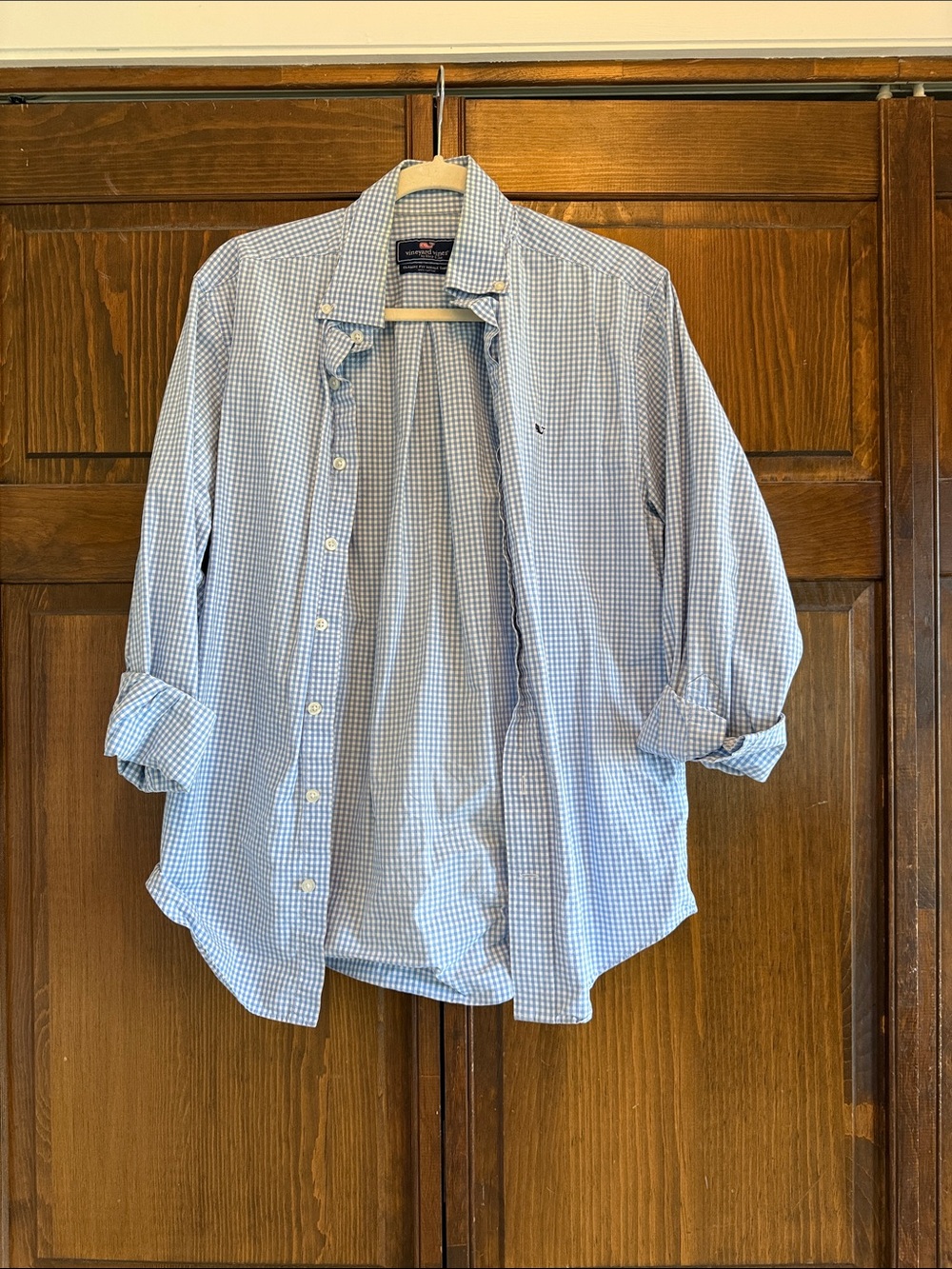 Vineyard Vines Blue and White Gingham Button-Down Shirt